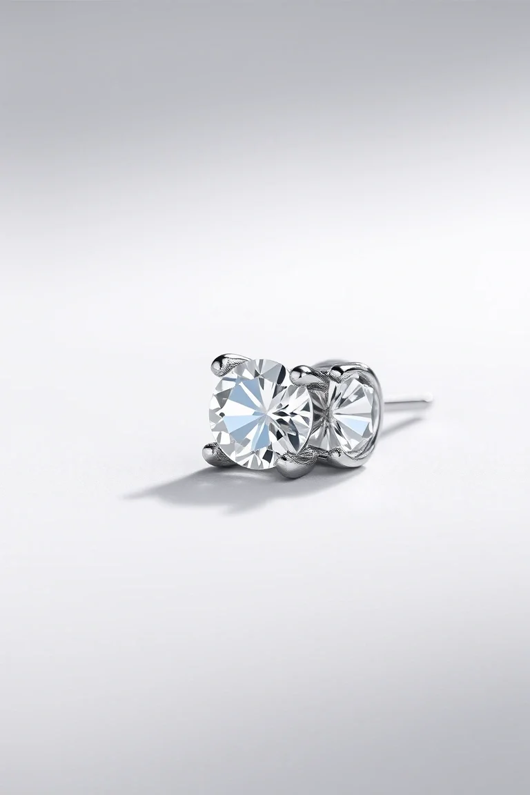 Sterling Silver Cubic Zirconia Stud Earrings