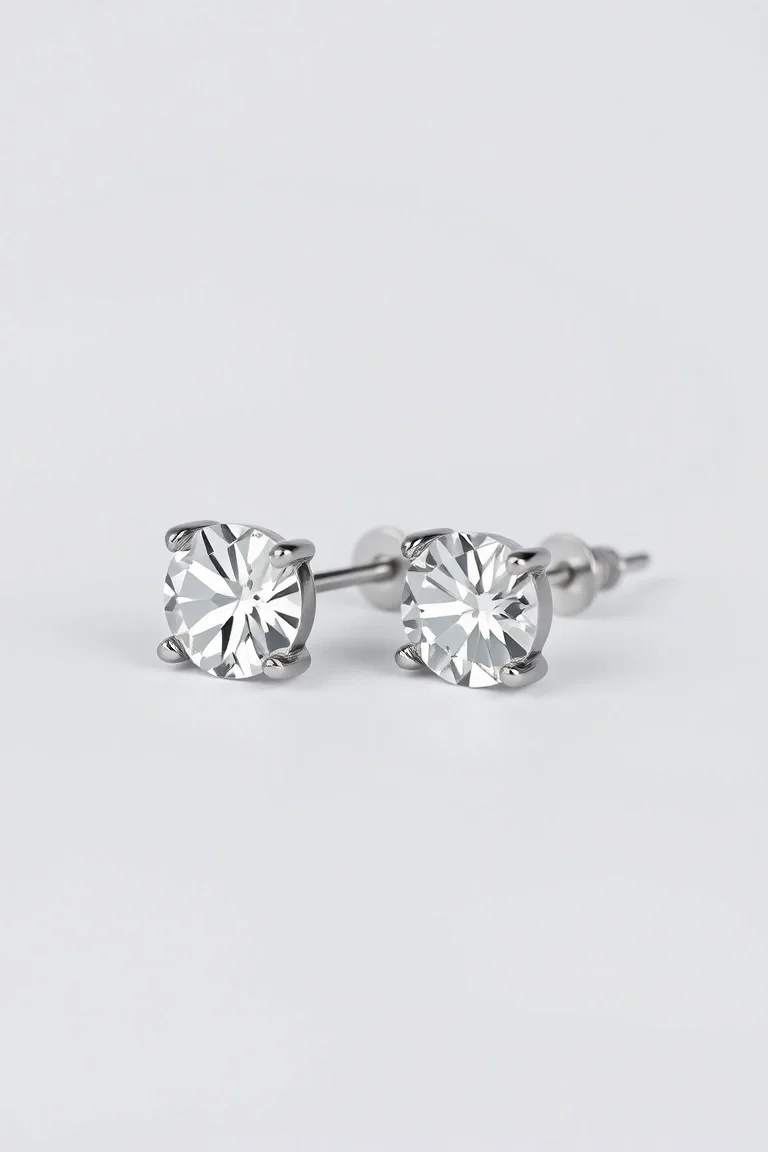 Sterling Silver Cubic Zirconia Stud Earrings