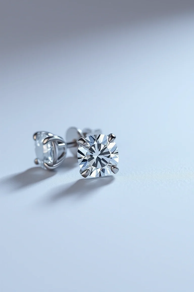 Sterling Silver Cubic Zirconia Stud Earrings