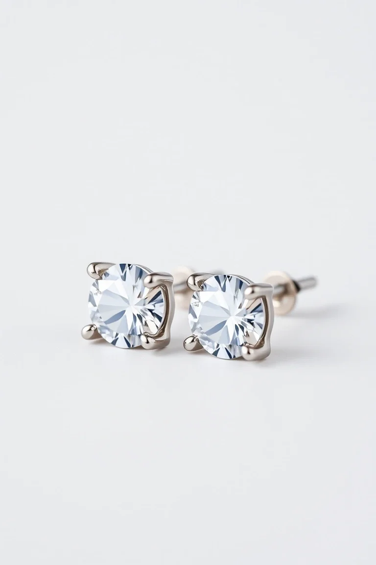 Sterling Silver Cubic Zirconia Stud Earrings