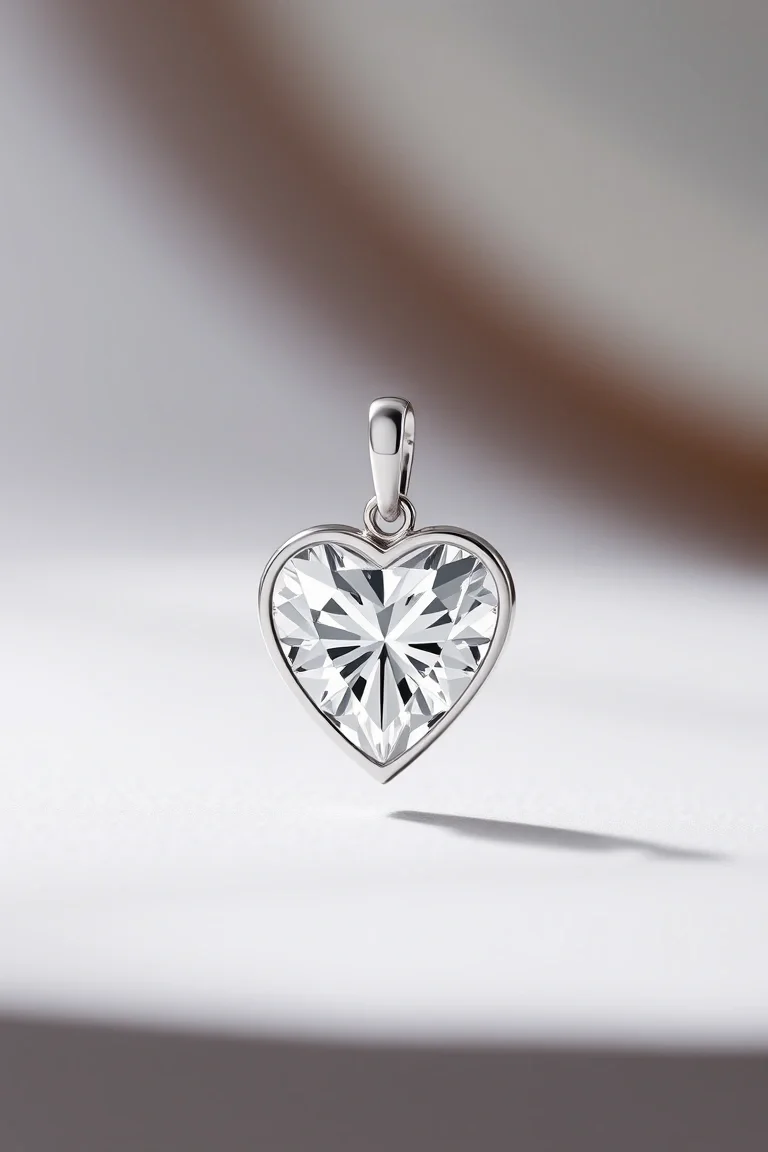 Sterling Silver Diamond Cut Heart