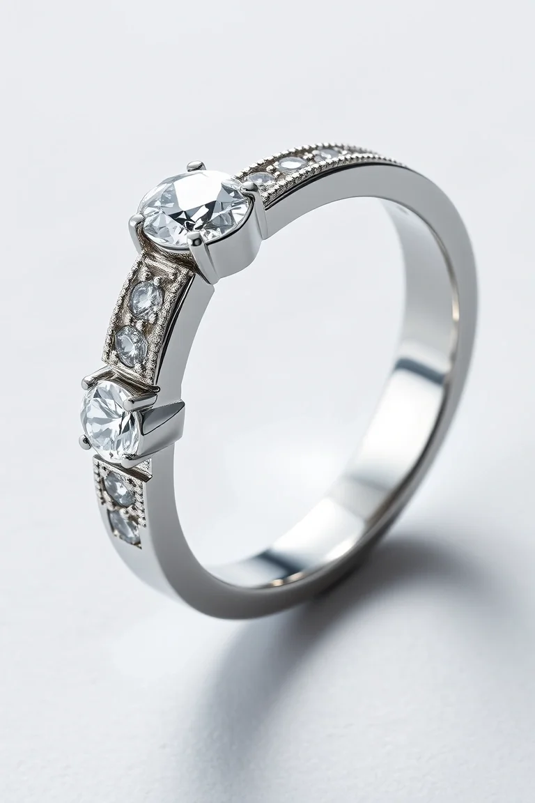 Sterling Silver Diamond Cut Ring