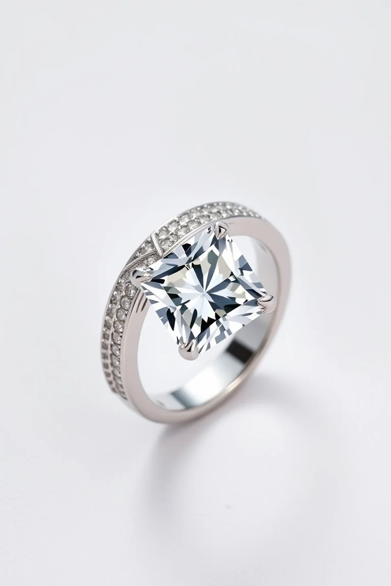 Sterling Silver Diamond Cut Ring