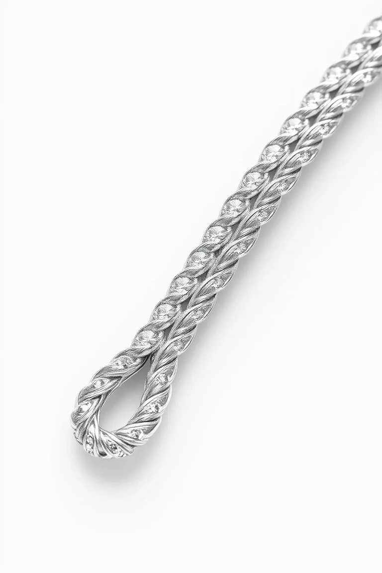 Sterling Silver Diamond Cut Rope 8 In.