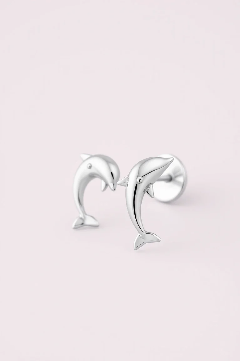 Sterling Silver Dolphin Earring