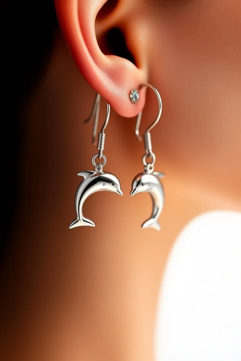 Sterling Silver Dolphin Earrings
