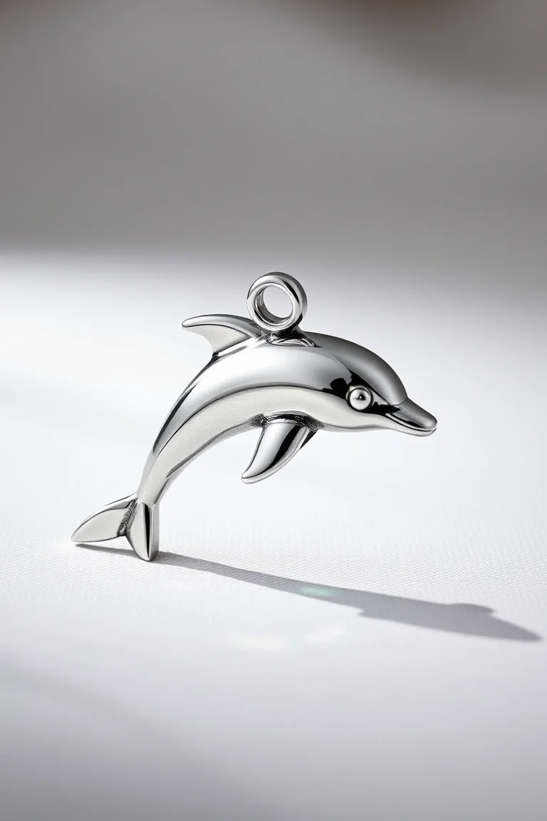 Sterling Silver Dolphin With Stone
