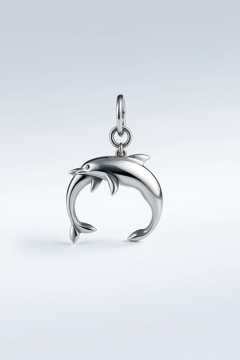 Sterling Silver Dolphins With Stone
