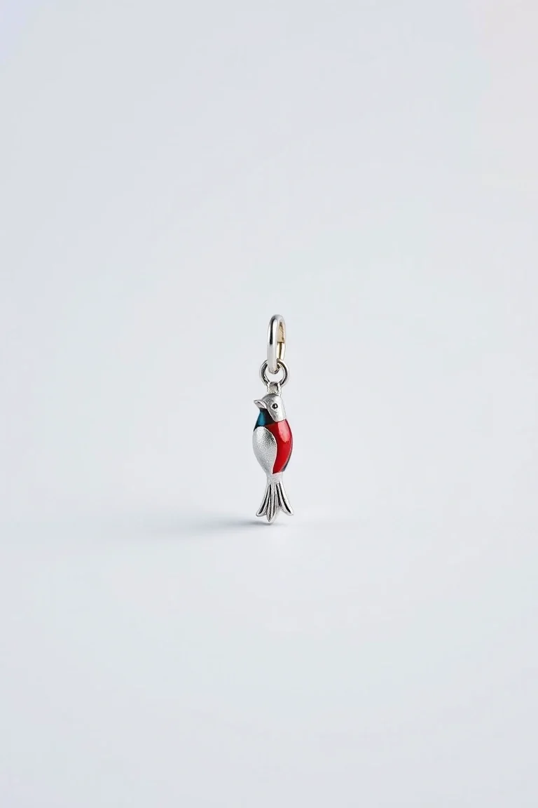 Sterling Silver Enamel Birds