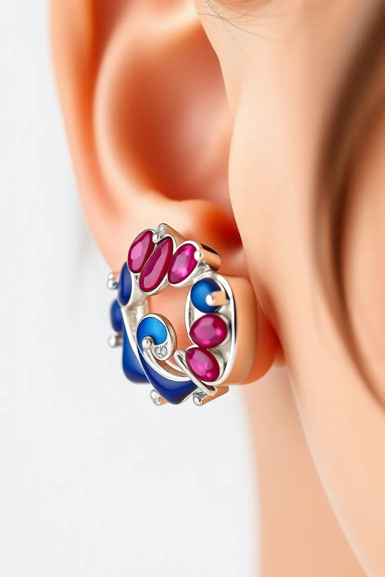 Sterling Silver Enamel Childrens Earring