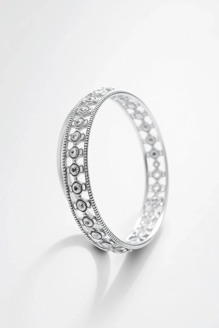 Sterling Silver Fancy Bangle