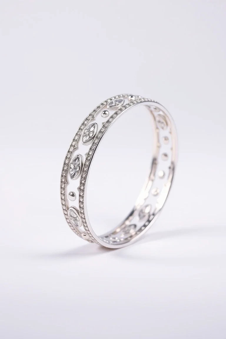 Sterling Silver Fancy Bangle