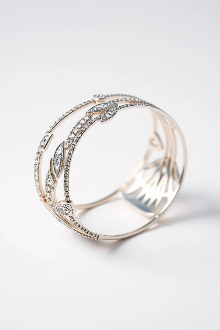 Sterling Silver Fancy Bangle