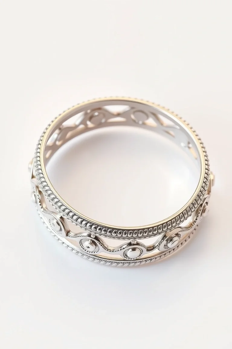 Sterling Silver Fancy Bangle