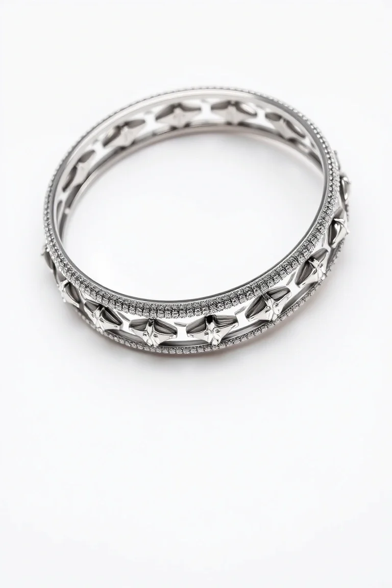 Sterling Silver Fancy Bangle
