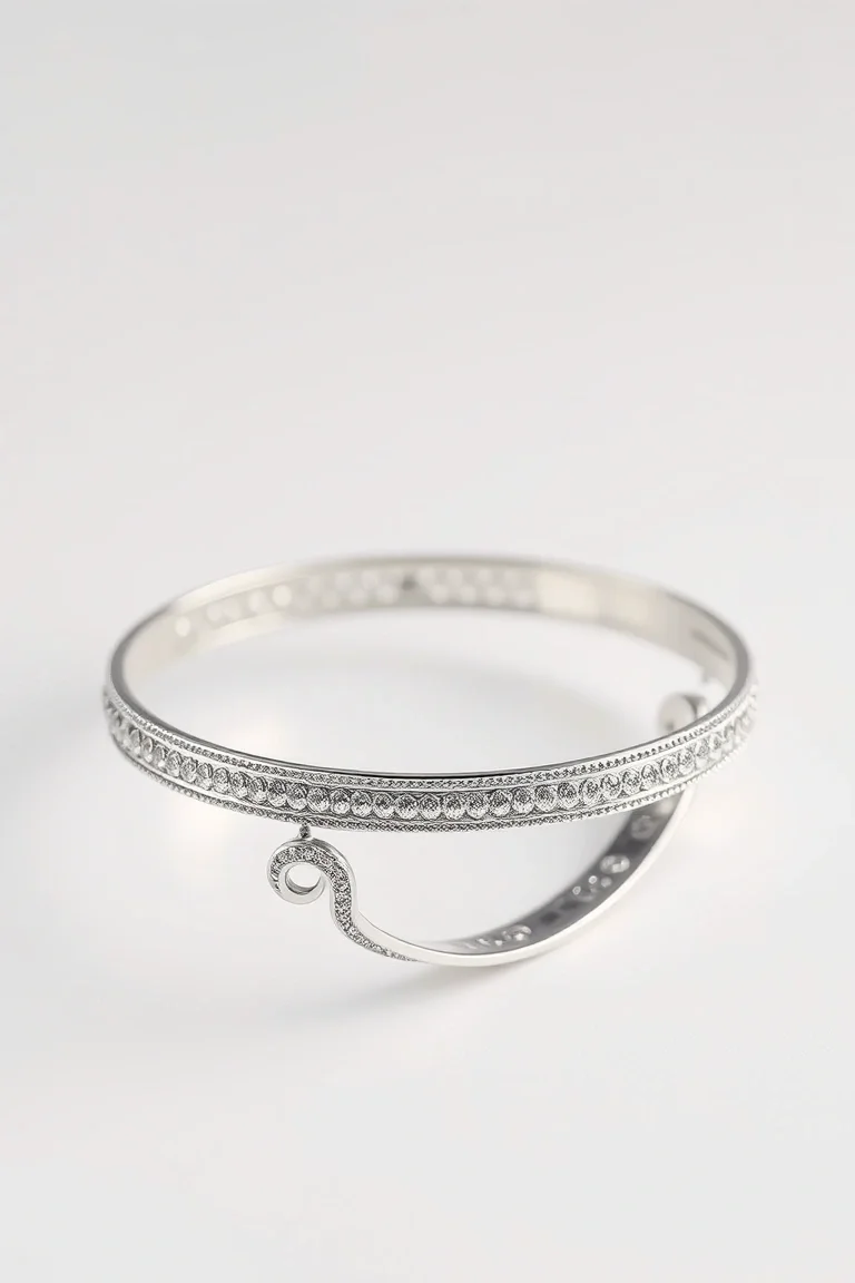 Sterling Silver Fancy Bangle