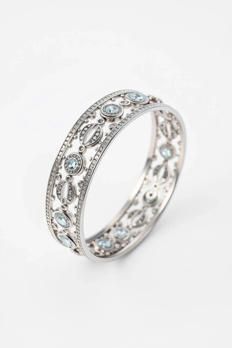 Sterling Silver Fancy Bangle