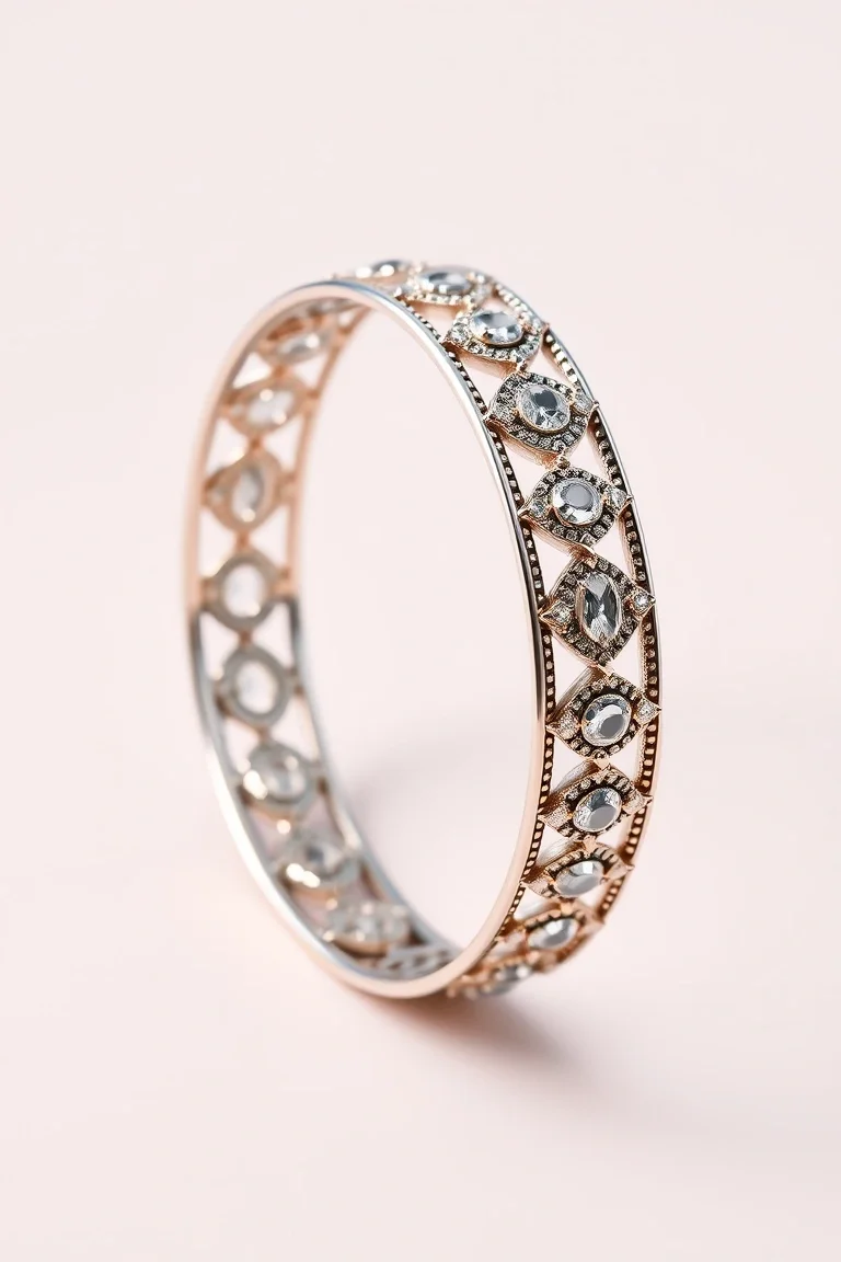 Sterling Silver Fancy Bangle