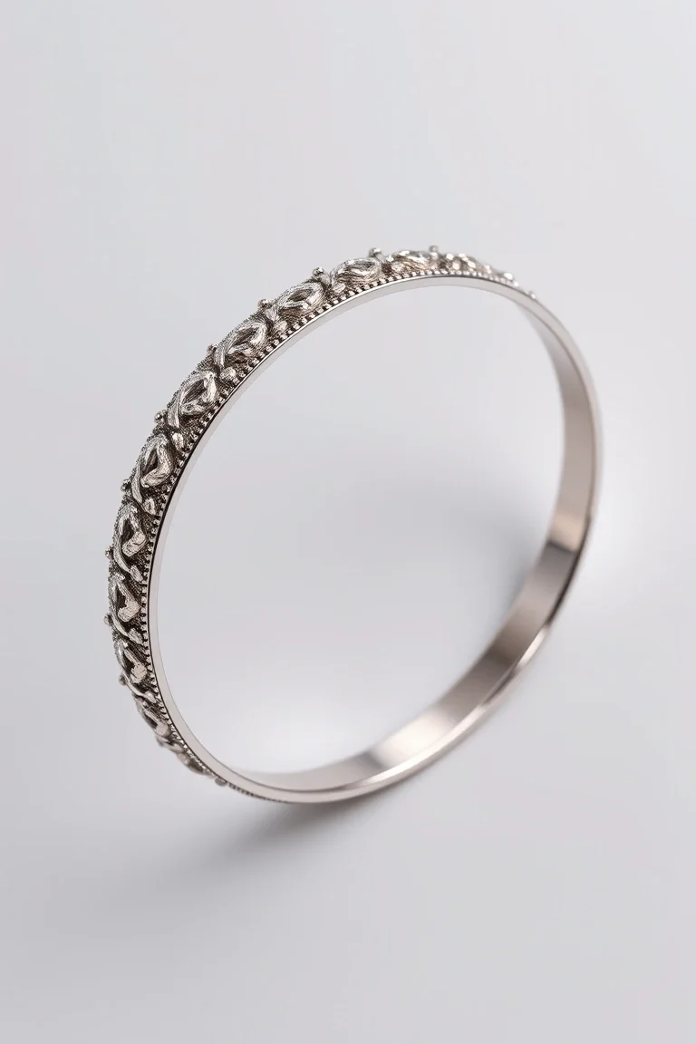 Sterling Silver Fancy Bangle