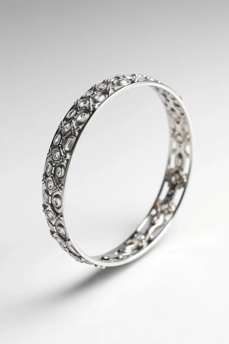 Sterling Silver Fancy Bangle