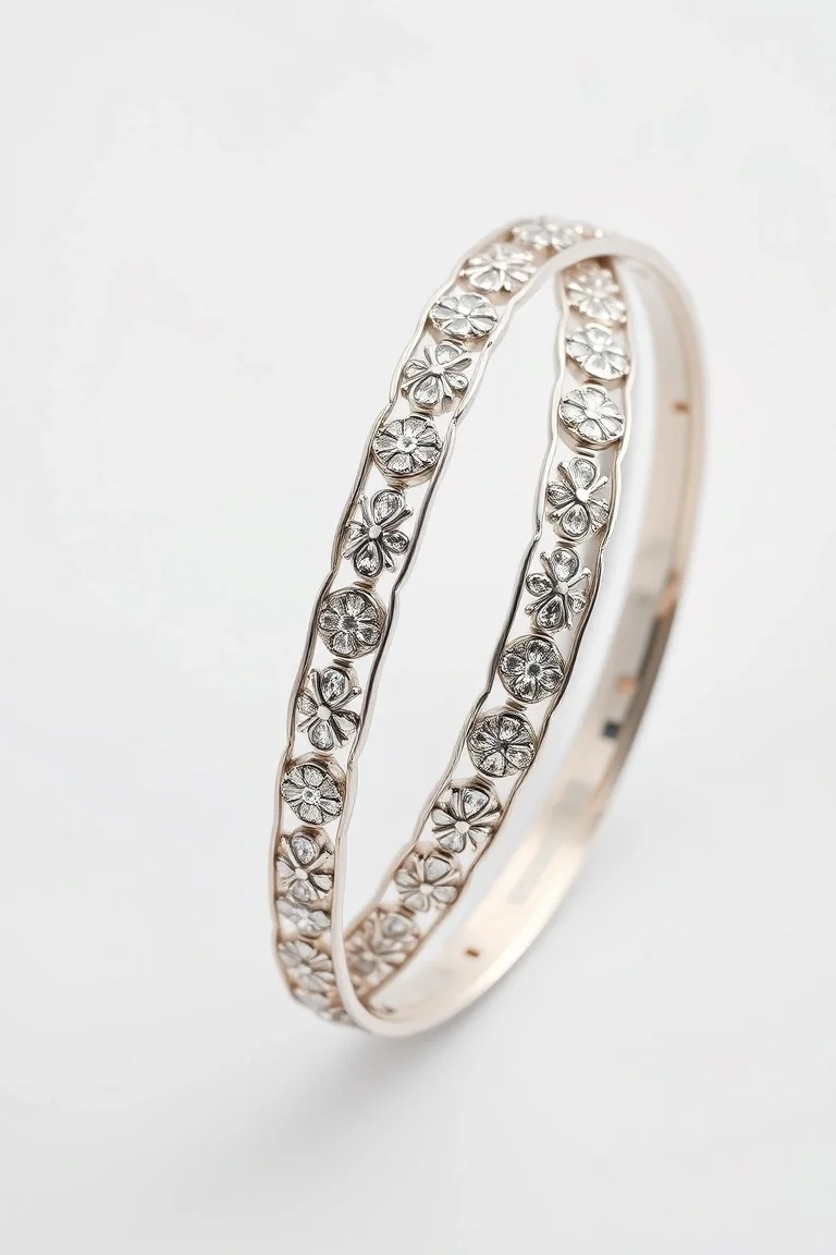 Sterling Silver Fancy Bangle