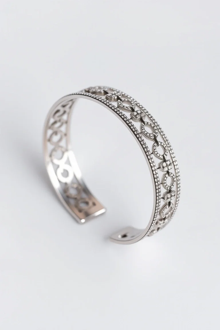 Sterling Silver Fancy Bangle