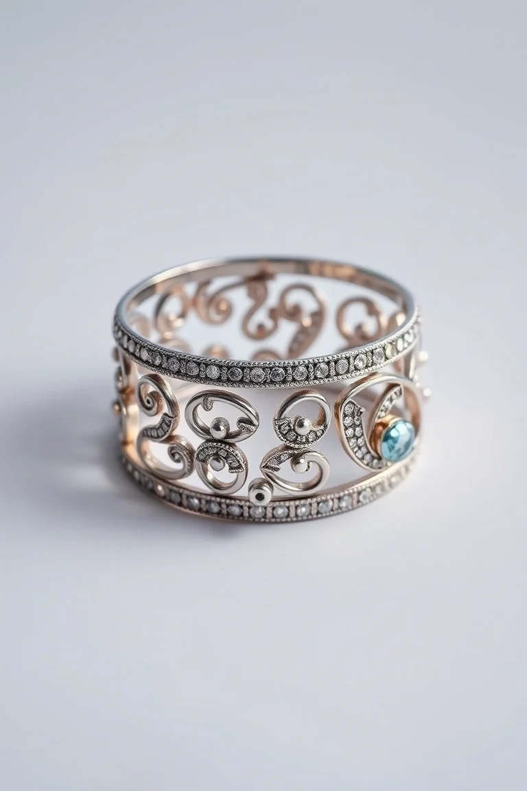 Sterling Silver Fancy Bangle