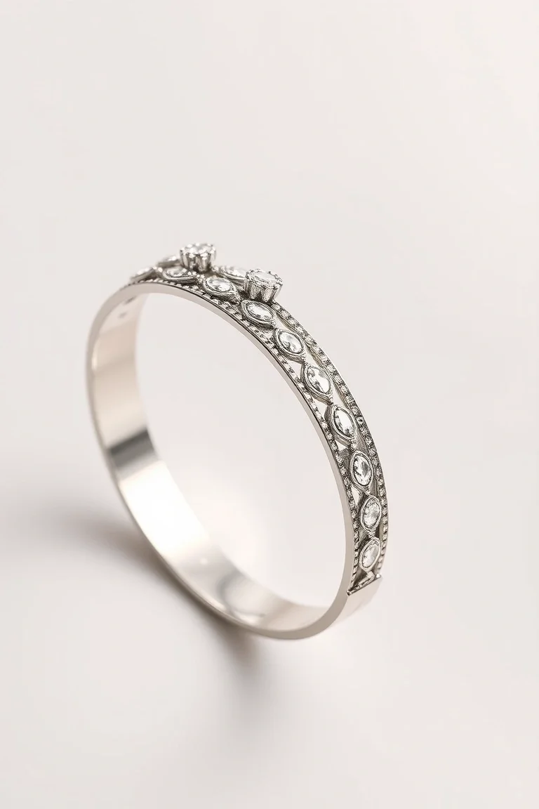 Sterling Silver Fancy Bangle