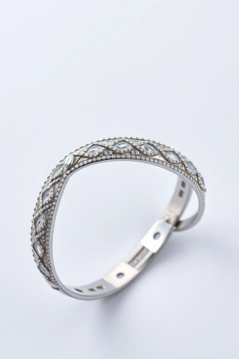 Sterling Silver Fancy Bangle