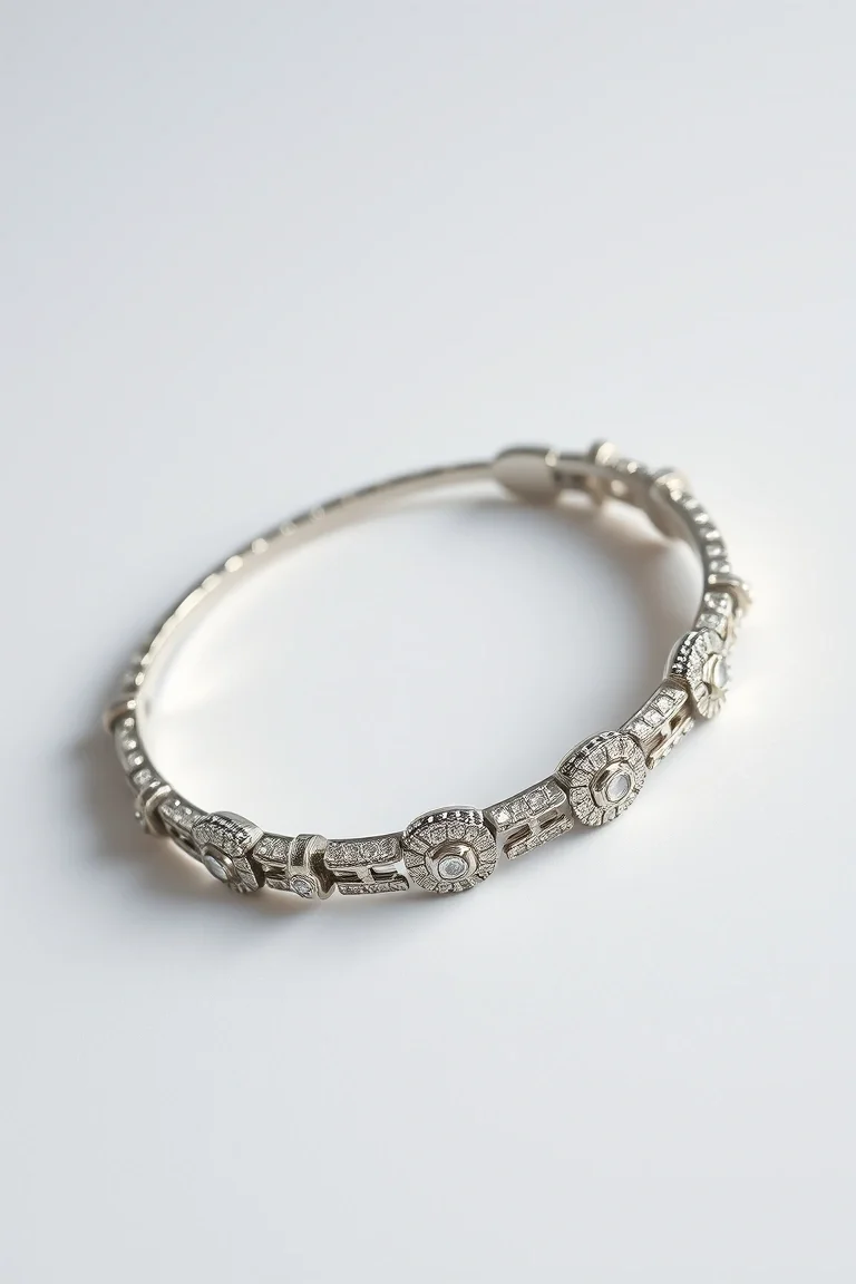 Sterling Silver Fancy Bracelet 7 inches