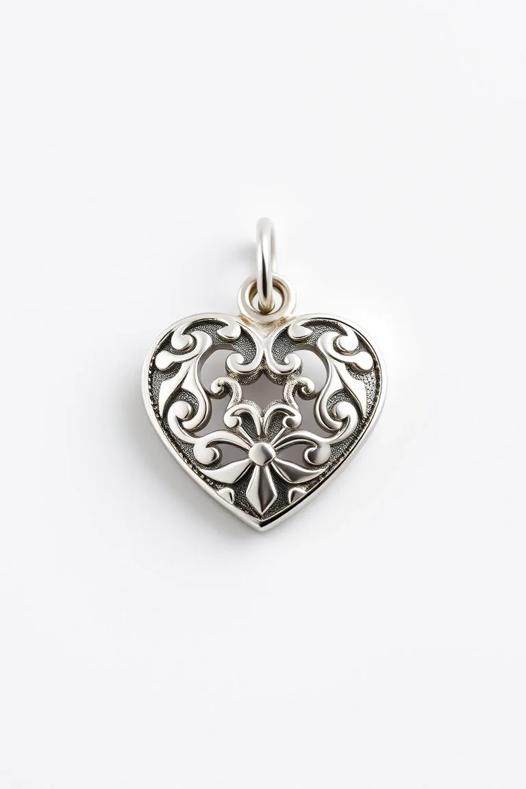 Sterling Silver Fancy Heart