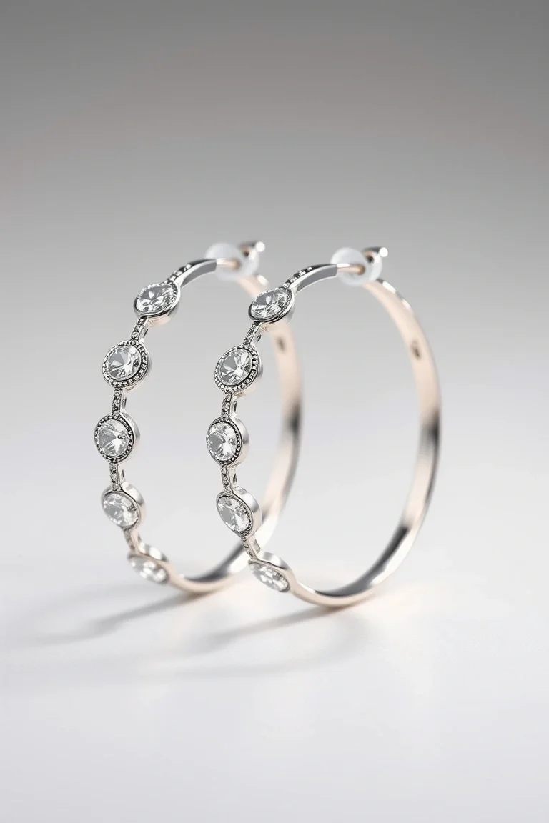 Sterling Silver Fancy Hoop