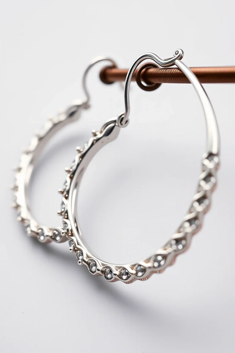 Sterling Silver Fancy Hoop