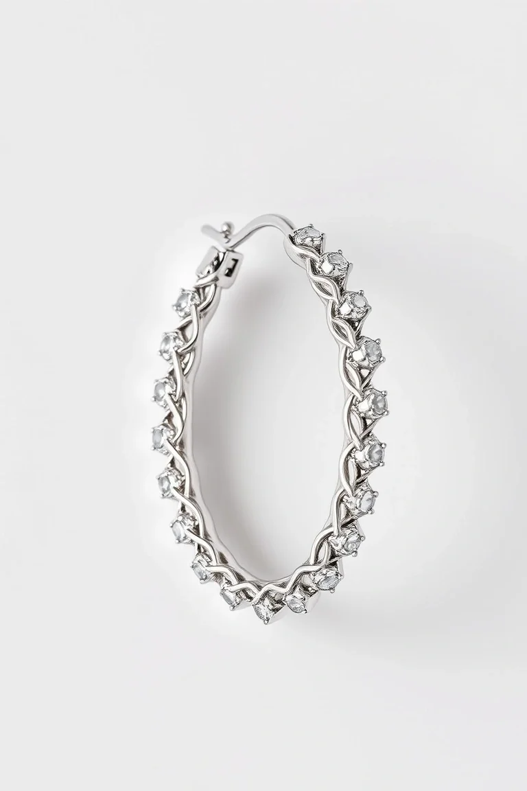 Sterling Silver Fancy Hoop