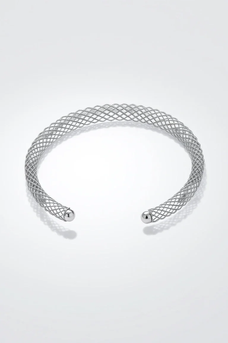 Sterling Silver Fancy Mesh Bracelet 7 inches