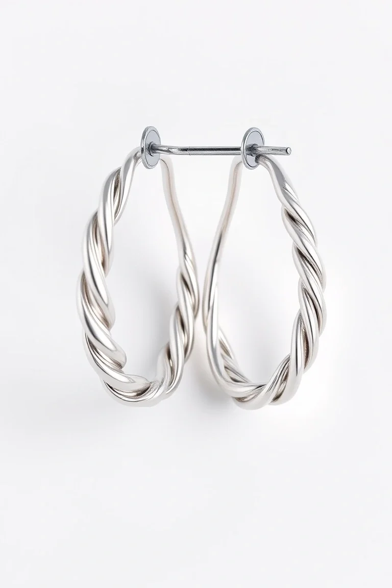 Sterling Silver Fancy Twist Earrings