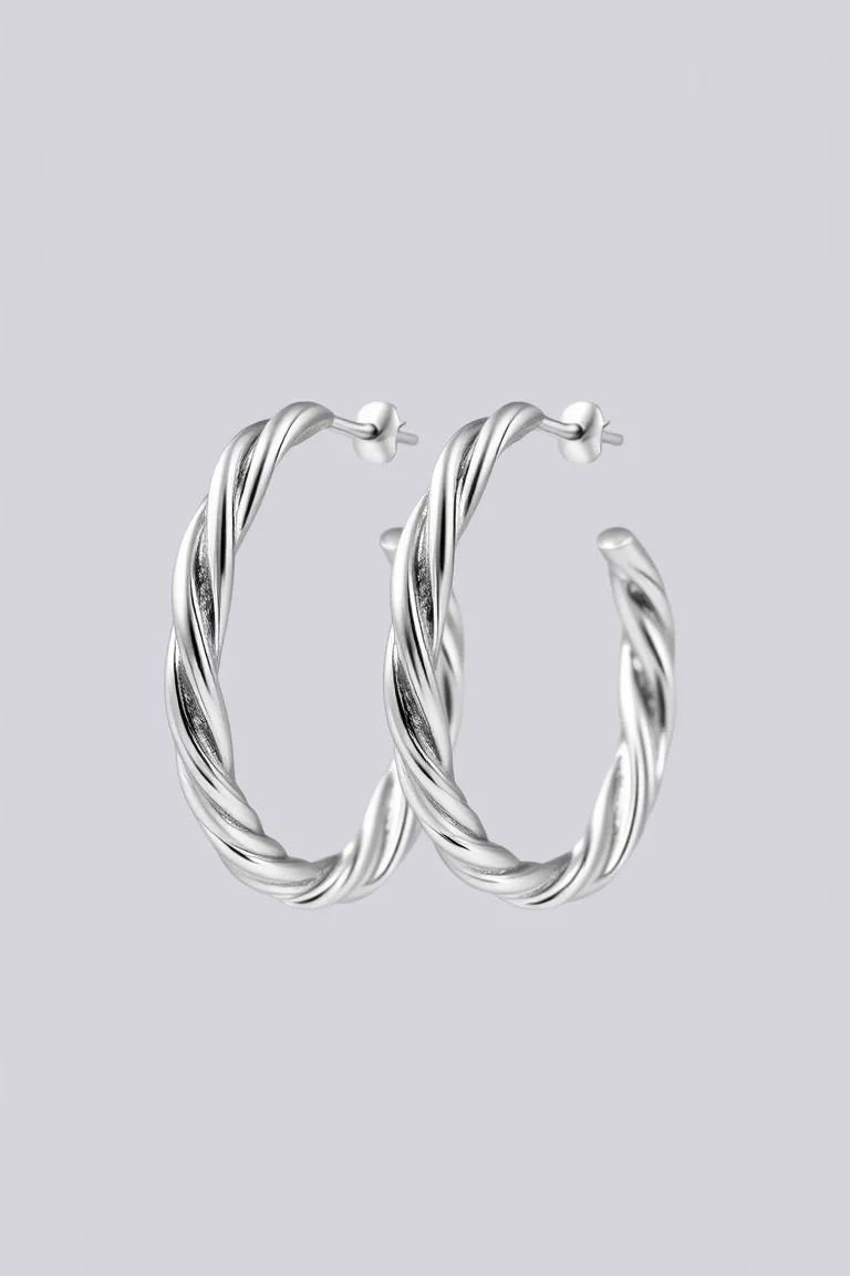 Sterling Silver Fancy Twist Earrings