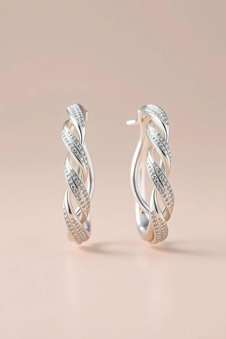 Sterling Silver Fancy Twist Earrings