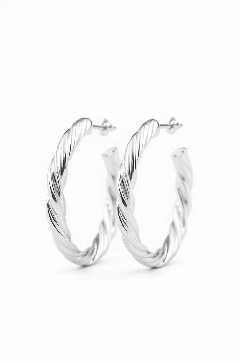Sterling Silver Fancy Twist Earrings