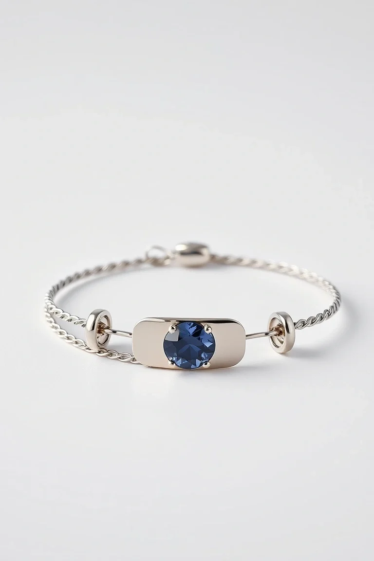 Sterling Silver Figaro Id Bracelet 8 In.