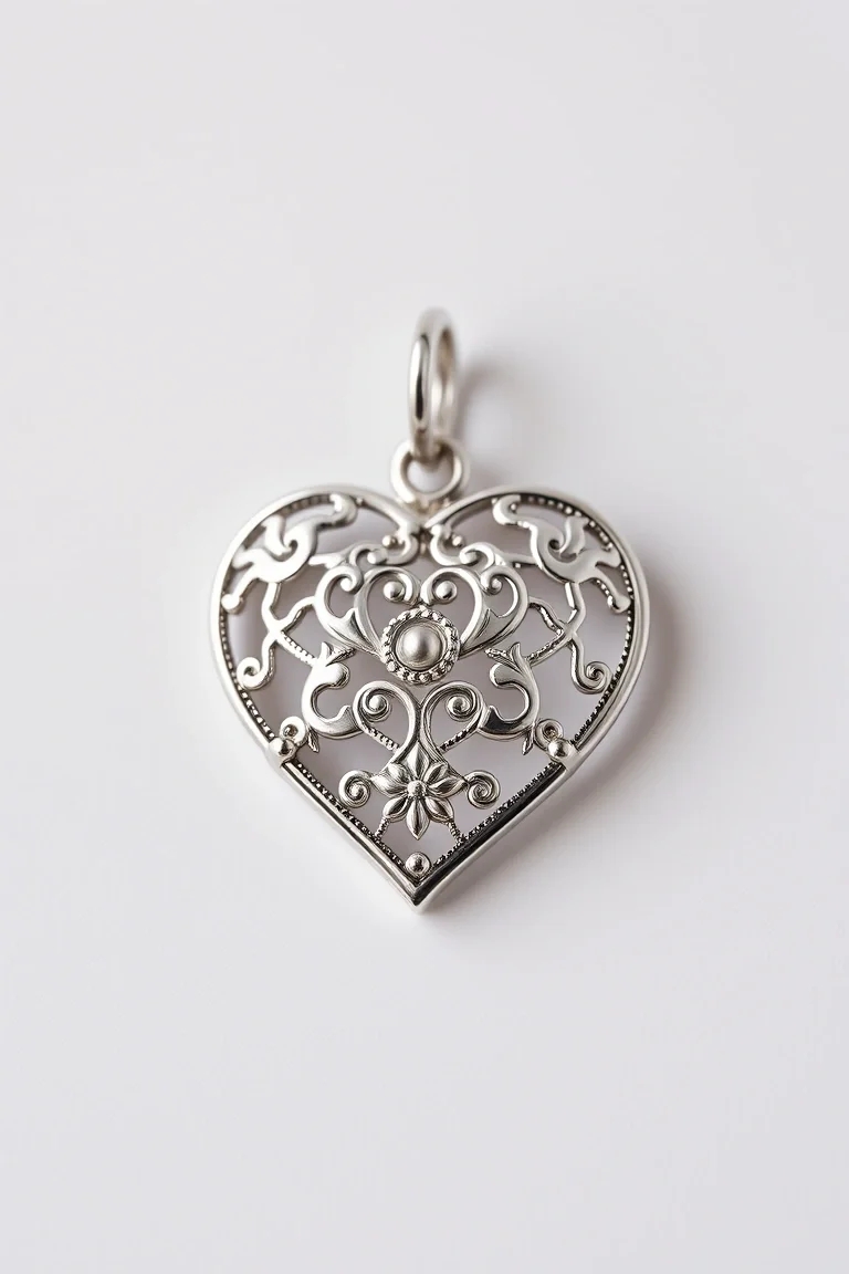 Sterling Silver Filigree Heart