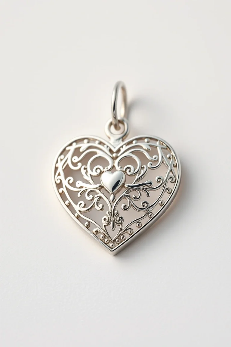Sterling Silver Filigree Heart