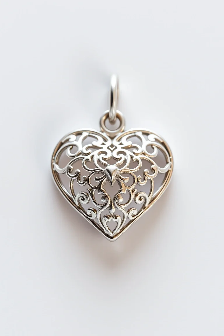 Sterling Silver Filigree Heart