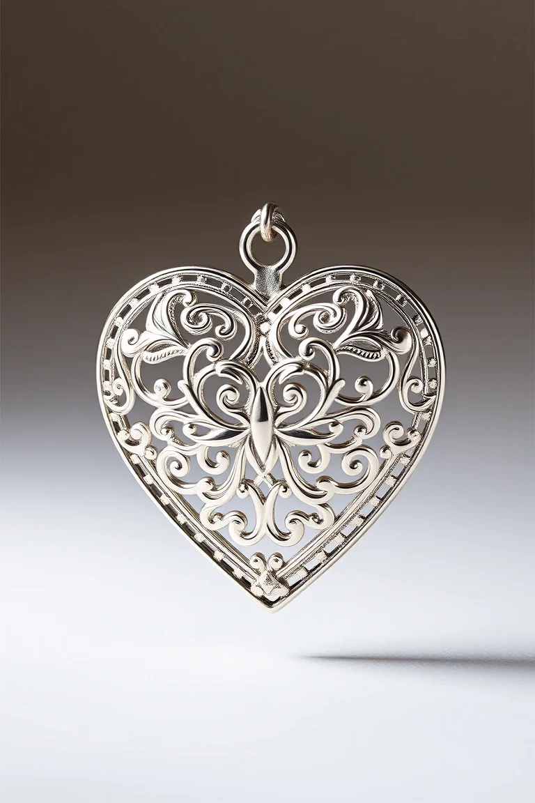 Sterling Silver Filigree Heart