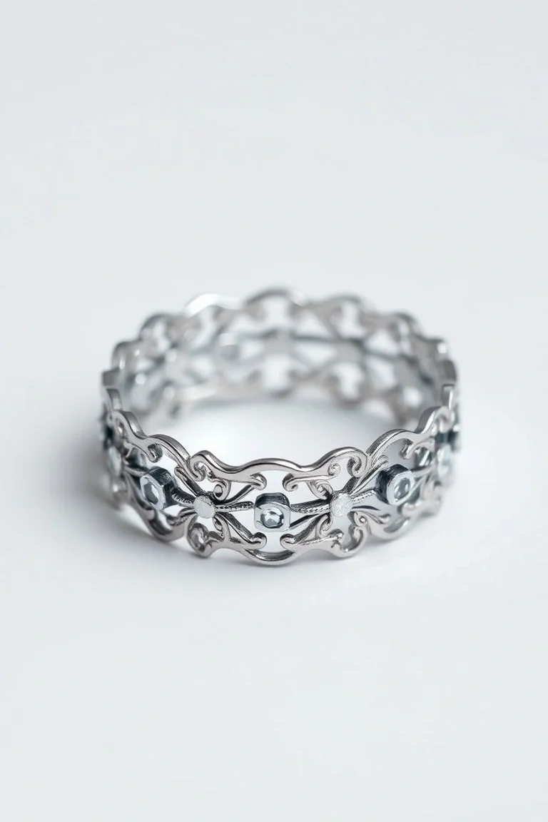 Sterling Silver Filigree Ring/Size 7