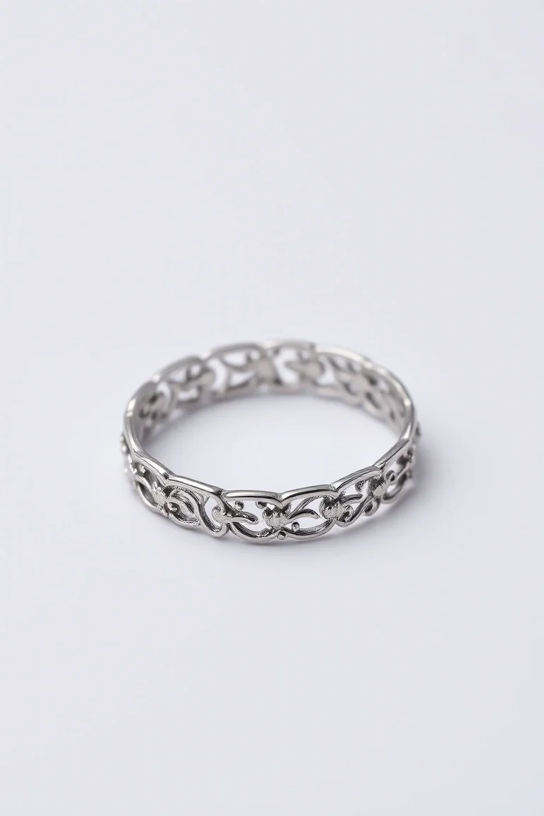 Sterling Silver Filigree Ring/Size 8