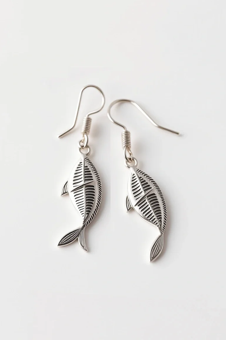 Sterling Silver Fish Earrings