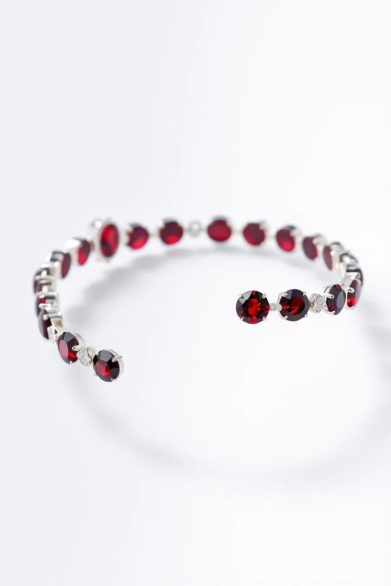 Sterling Silver Garnet Bracelet
