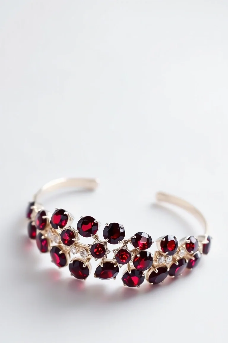 Sterling Silver Garnet Bracelet