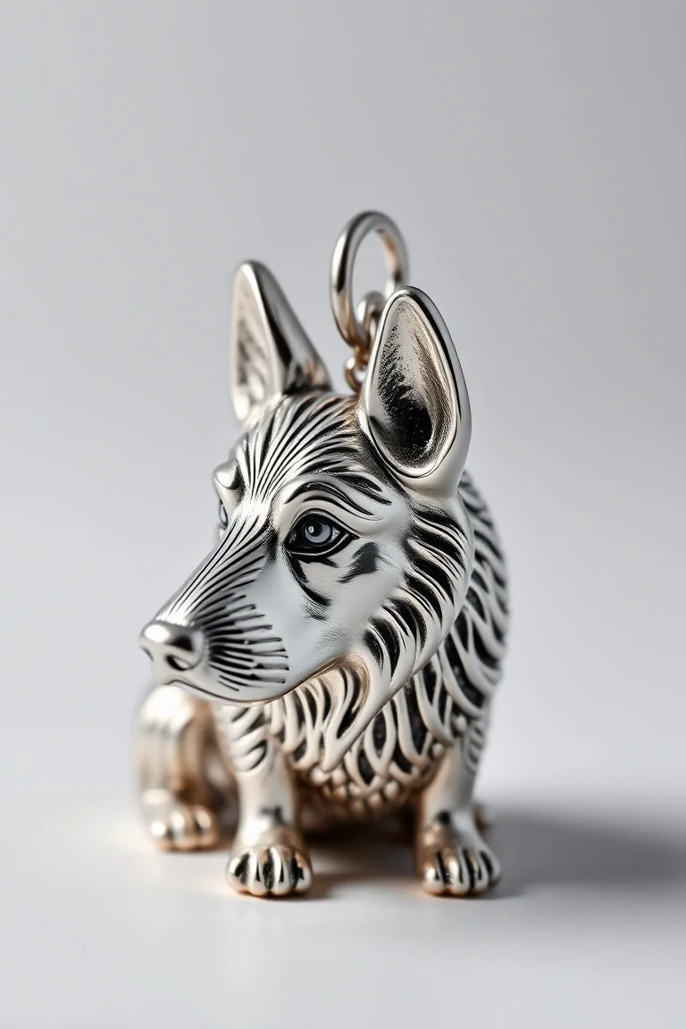 Sterling Silver German Shepard Polished